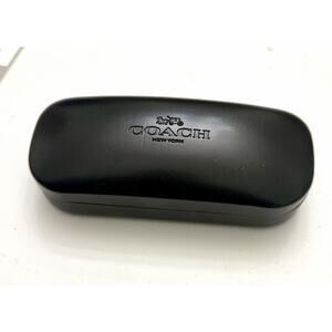 Coach Black Hard Clamshell Case w. Embossed Logo Sunglasses Glasses Eyeglasses